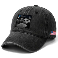 Tung Tung Tung Sahur John Pork Meme Brainrot Washed Cotton Baseball Cap There Is Motion At Your Front Door