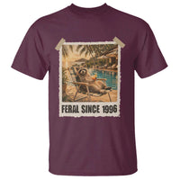 Funny Raccoon Feral Since 1996 30th Birthday T Shirt Vintage 30 Year Old Gift