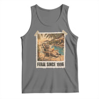 Funny Raccoon Feral Since 1996 30th Birthday Tank Top Vintage 30 Year Old Gift