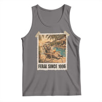 Funny Raccoon Feral Since 1996 30th Birthday Tank Top Vintage 30 Year Old Gift