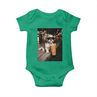 Funny Shih Tzu Drinking Iced Coffee Baby Onesie Vintage Dog Lover