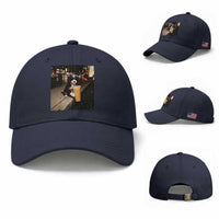 Bernedoodle Dog Drinking Iced Coffee Baseball Cap Funny Coffee Lover Gift for Dog Moms Dads
