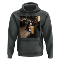 Bernedoodle Dog Drinking Iced Coffee Hoodie Funny Coffee Lover Gift for Dog Moms Dads