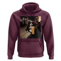 Bernedoodle Dog Drinking Iced Coffee Hoodie Funny Coffee Lover Gift for Dog Moms Dads