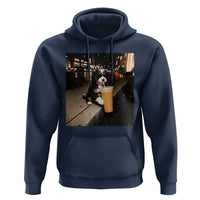 Bernedoodle Dog Drinking Iced Coffee Hoodie Funny Coffee Lover Gift for Dog Moms Dads