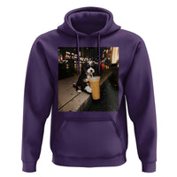 Bernedoodle Dog Drinking Iced Coffee Hoodie Funny Coffee Lover Gift for Dog Moms Dads