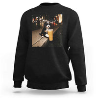 Bernedoodle Dog Drinking Iced Coffee Sweatshirt Funny Coffee Lover Gift for Dog Moms Dads