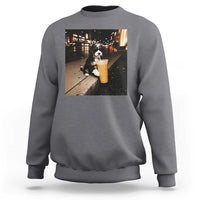 Bernedoodle Dog Drinking Iced Coffee Sweatshirt Funny Coffee Lover Gift for Dog Moms Dads