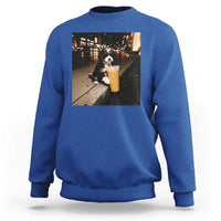 Bernedoodle Dog Drinking Iced Coffee Sweatshirt Funny Coffee Lover Gift for Dog Moms Dads