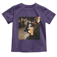 Bernedoodle Dog Drinking Iced Coffee Toddler T Shirt Funny Coffee Lover Gift for Dog Moms Dads