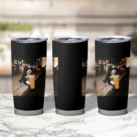 Bernedoodle Dog Drinking Iced Coffee Tumbler Cup Funny Coffee Lover Gift for Dog Moms Dads