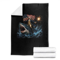 George Washington Riding Shark Throw Blanket Funny 4th Of July Independence Day 1776 Meme American Flag