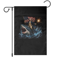 George Washington Riding Shark Garden Flag Funny 4th Of July Independence Day 1776 Meme American Flag