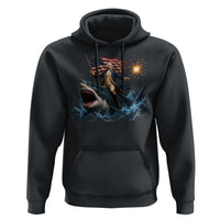 George Washington Riding Shark Hoodie Funny 4th Of July Independence Day 1776 Meme American Flag