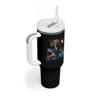 George Washington Riding Shark Tumbler With Handle Funny 4th Of July Independence Day 1776 Meme American Flag