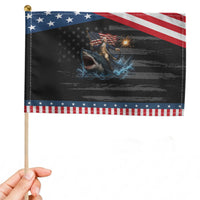 George Washington Riding Shark Patriotic Handheld Flag Funny 4th Of July Independence Day 1776 Meme American Flag