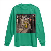 Funny Raccoon Eating Pickles Meme Long Sleeve Shirt