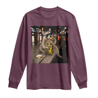 Funny Raccoon Eating Pickles Meme Long Sleeve Shirt