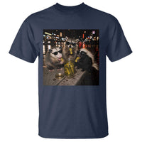 Funny Raccoon Skunk Possum Eating Pickles T Shirt Support Local Street Cats Retro Animal Meme