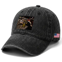 Funny Raccoon Skunk Possum Eating Pickles Washed Cotton Baseball Cap Support Local Street Cats Retro Animal Meme
