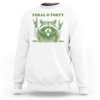 Raccoon 40th Birthday Sweatshirt Funny Feral And Forty Vintage 1986 40 Year Old Gift