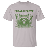Raccoon 40th Birthday T Shirt Funny Feral And Forty Vintage 1986 40 Year Old Gift