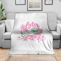 Later Gator Funny Alligator Meme Throw Blanket Last Day of School Summer Vacation Teachers Kids