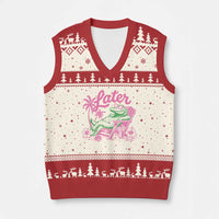 Later Gator Funny Alligator Meme V-Neck Knit Sweater Vest Last Day of School Summer Vacation Teachers Kids