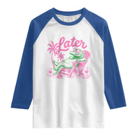Later Gator Funny Alligator Meme Raglan Shirt Last Day of School Summer Vacation Teachers Kids