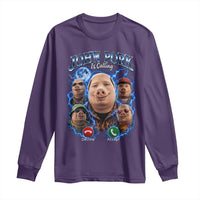 John Pork Calling Long Sleeve Shirt Funny Answer Call Phone Brainrot Meme Vintage Bootleg Graphic