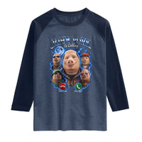 John Pork Calling Raglan Shirt Funny Answer Call Phone Brainrot Meme Vintage Bootleg Graphic