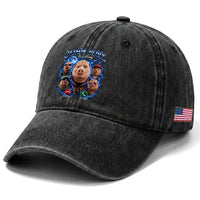 John Pork Calling Washed Cotton Baseball Cap Funny Answer Call Phone Brainrot Meme Vintage Bootleg Graphic