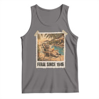Funny Raccoon Feral Since 1946 80th Birthday Tank Top Vintage 80 Year Old Gift