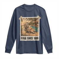 Funny Raccoon Feral Since 1986 40th Birthday Long Sleeve Shirt Vintage 40 Year Old Gift