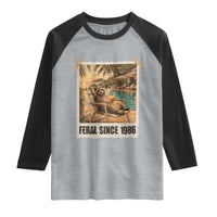 Funny Raccoon Feral Since 1986 40th Birthday Raglan Shirt Vintage 40 Year Old Gift