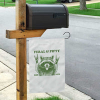 Raccoon 50th Birthday Garden Flag Funny Feral And Fifty Vintage 1976 50 Year Old Gift