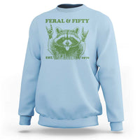 Raccoon 50th Birthday Sweatshirt Funny Feral And Fifty Vintage 1976 50 Year Old Gift