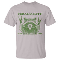 Raccoon 50th Birthday T Shirt Funny Feral And Fifty Vintage 1976 50 Year Old Gift