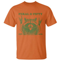 Raccoon 50th Birthday T Shirt Funny Feral And Fifty Vintage 1976 50 Year Old Gift