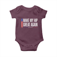 Make My Hip Great Again Funny Broken Hip Surgery Recovery Baby Onesie Vintage USA Flag Patriotic