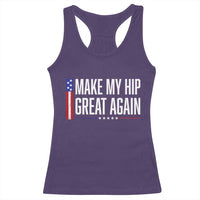 Make My Hip Great Again Funny Broken Hip Surgery Recovery Racerback Tank Top Vintage USA Flag Patriotic