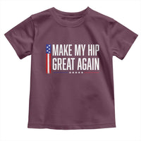 Make My Hip Great Again Funny Broken Hip Surgery Recovery Toddler T Shirt Vintage USA Flag Patriotic