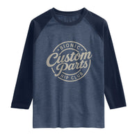 Bionic Hip Club Custom Parts Funny Hip Replacement Surgery Gift Raglan Shirt