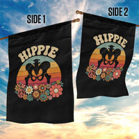 Hip Replacement Recovery Garden Flag Hippie 70s Retro Sunset Floral Anatomy Graphic