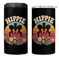 Hip Replacement Recovery 4 in 1 Can Cooler Tumbler Hippie 70s Retro Sunset Floral Anatomy Graphic