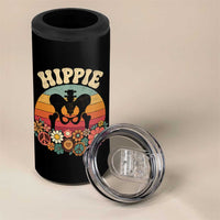 Hip Replacement Recovery 4 in 1 Can Cooler Tumbler Hippie 70s Retro Sunset Floral Anatomy Graphic