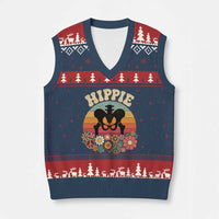 Hip Replacement Recovery V-Neck Knit Sweater Vest Hippie 70s Retro Sunset Floral Anatomy Graphic