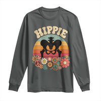 Hip Replacement Recovery Long Sleeve Shirt Hippie 70s Retro Sunset Floral Anatomy Graphic