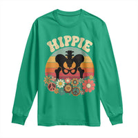 Hip Replacement Recovery Long Sleeve Shirt Hippie 70s Retro Sunset Floral Anatomy Graphic