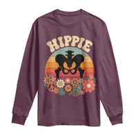 Hip Replacement Recovery Long Sleeve Shirt Hippie 70s Retro Sunset Floral Anatomy Graphic